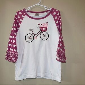 C Monogram Valentine's Day Heart Bicycle Raglan Top